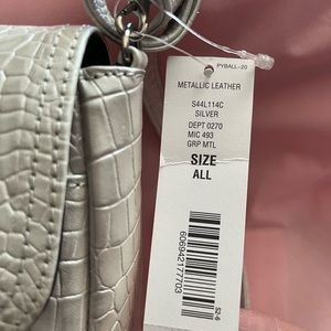 Metallic silver leather purse